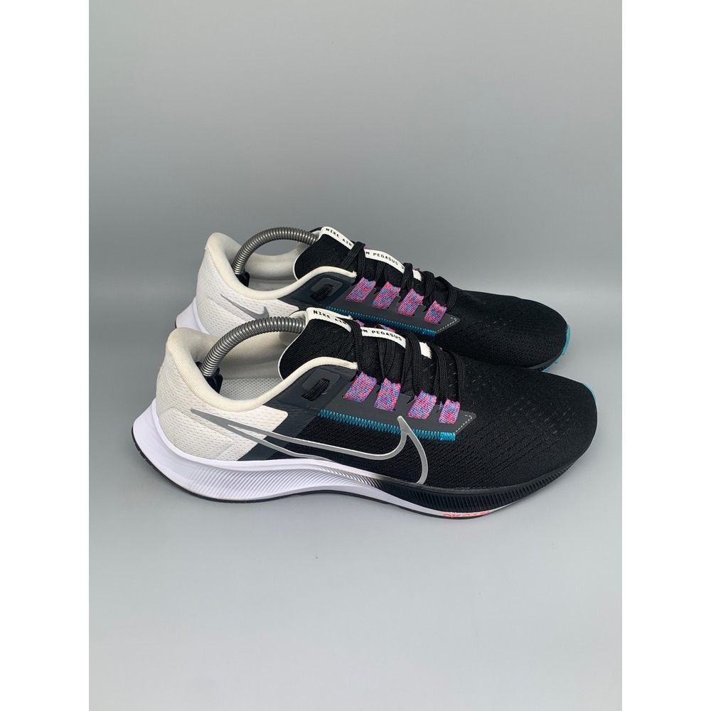 Nike Air Zoom Pegasus 38 Black White Running Shoes CW7356-003 Men's Sz 10